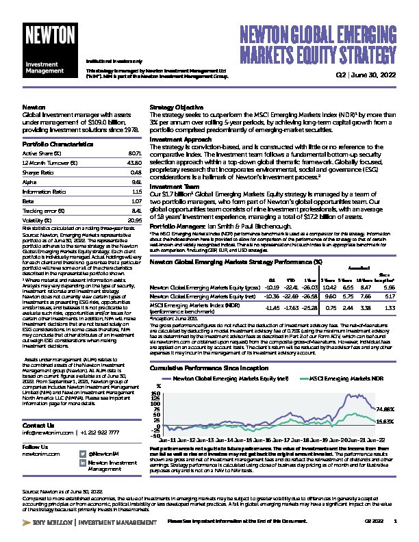 NIMNA Global Emerging Markets Equity strategy factsheet