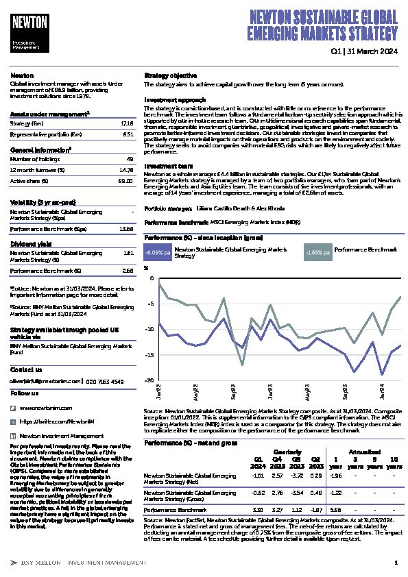 UK Inst Sustainable Global Emerging Markets strategy factsheet